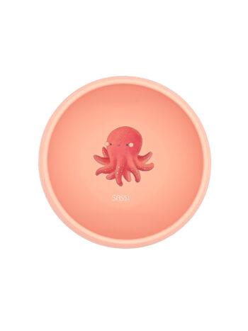 SASSI Силиконска длабока чинија со вакум бебе/деца Octopus