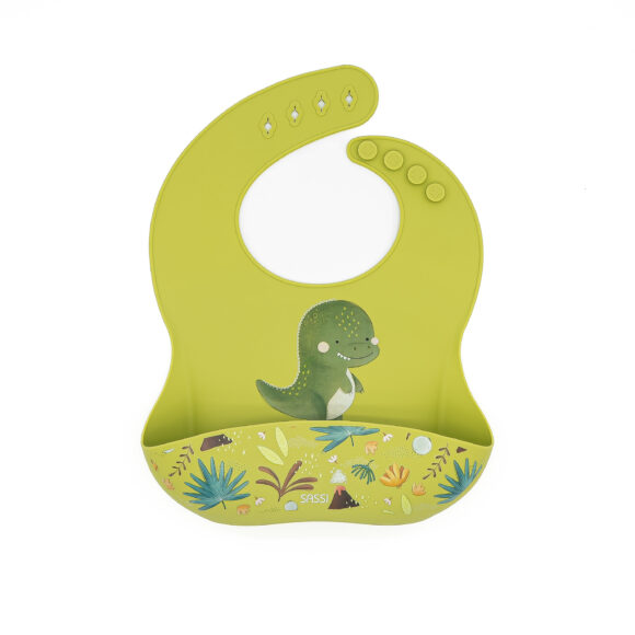 SASSI Силиконска лигавка за бебиња – Dinosour