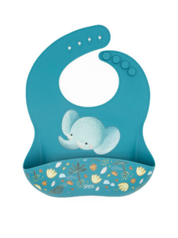SASSI Силиконска лигавка за бебиња - Elephant