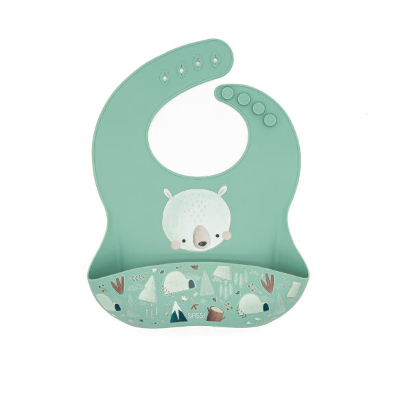 SASSI Силиконска лигавка за бебиња – Bear