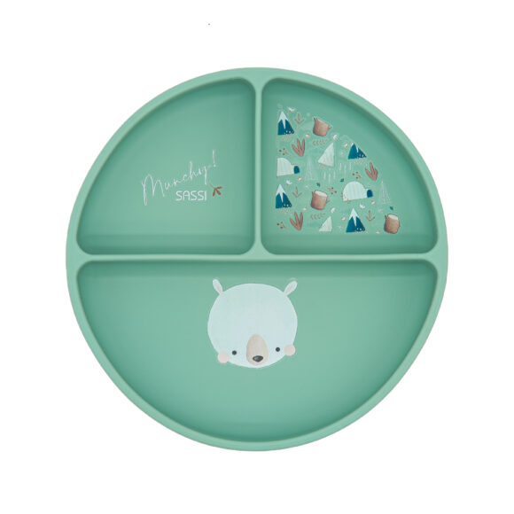 SASSI Силиконска чинија со вакум бебе/деца Bear