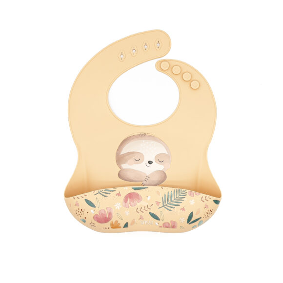 SASSI Силиконска лигавка за бебиња – Sloth