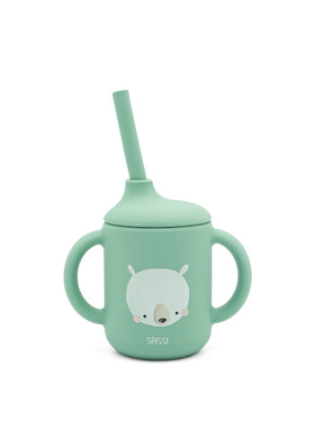 SASSI Силиконска чашка со цевка бебе/деца Bear