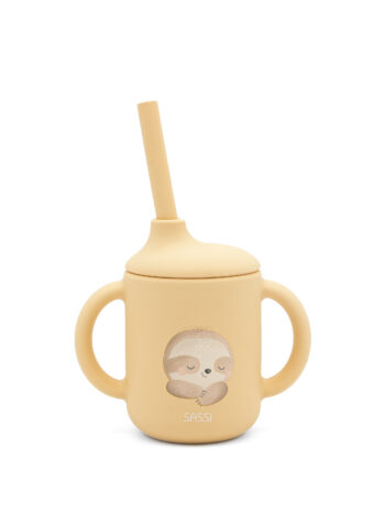 SASSI Силиконска чашка со цевка бебе/деца Sloth